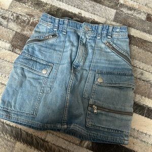 We the Free Denim Cargo Mini Skirt